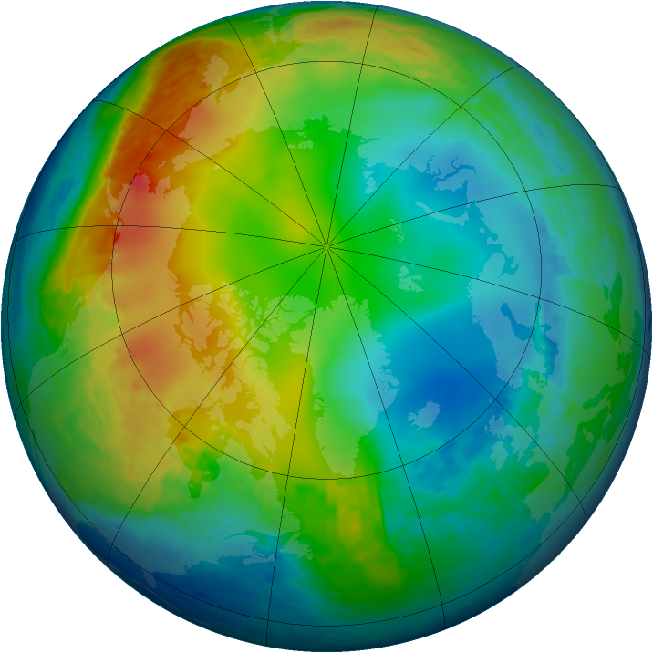 Arctic ozone map for 13 December 2001
